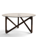 Couchtisch \'Modica\' Ø80 – Nussbaum/Glas