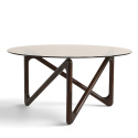 Couchtisch \'Modica\' Ø80 – Nussbaum/Glas