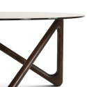 Couchtisch \'Modica\' Ø80 – Nussbaum/Glas