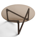 Couchtisch \'Modica\' Ø80 – Nussbaum/Glas