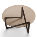 Couchtisch \'Modica\' Ø80 – Nussbaum/Glas