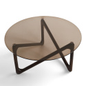 Couchtisch \'Modica\' Ø80 – Nussbaum/Glas