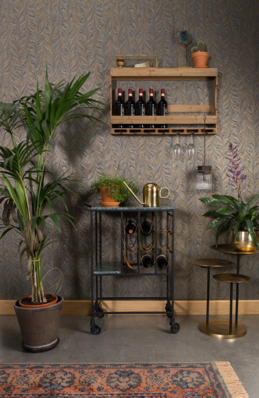 Servierwagen 'Mil' - Braun / Grün / Schwarz