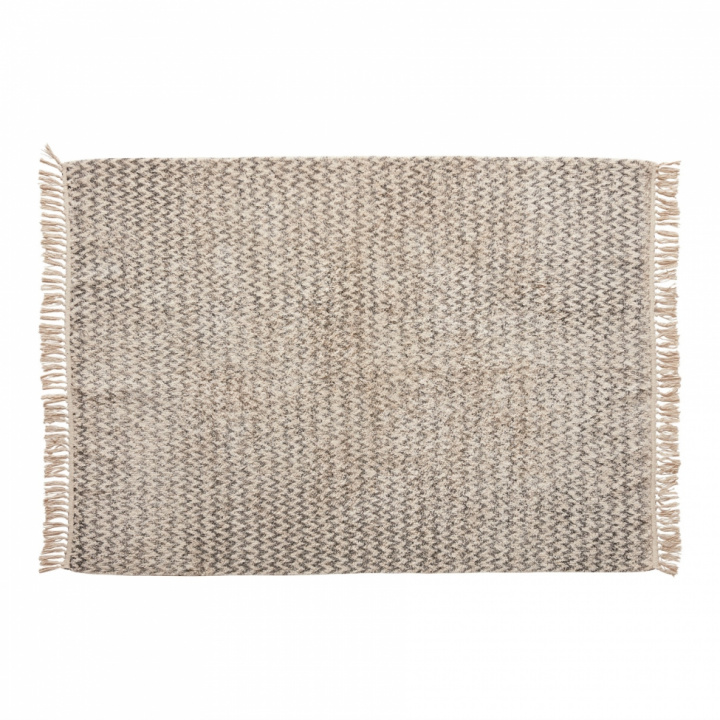 Gewebter Teppich - Weiß / Grau - Hubsch