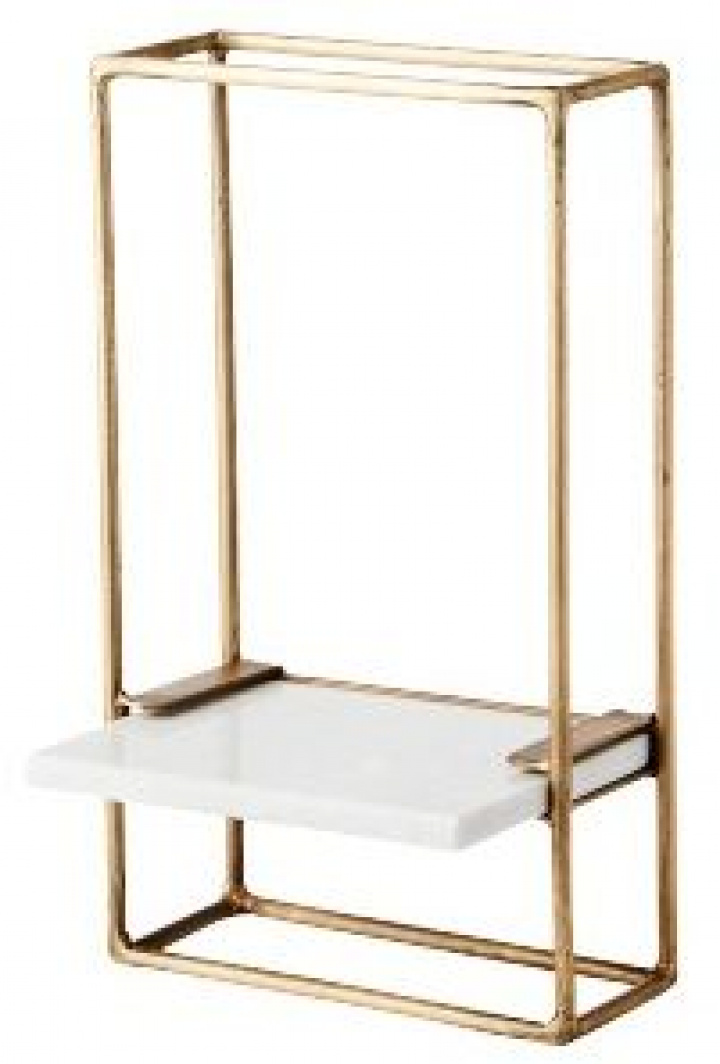 Wandregal - \'Milan\' - Weiß / Messing - 20x35 in der Gruppe Möbel / Regale & Aufbewahrung / Wandregale bei Reforma (811-730-83)