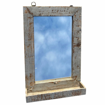 Spiegel mit Ablage - Vintage Grey