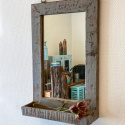 Spiegel mit Ablage - Vintage Grey