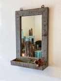 Spiegel mit Ablage - Vintage Grey