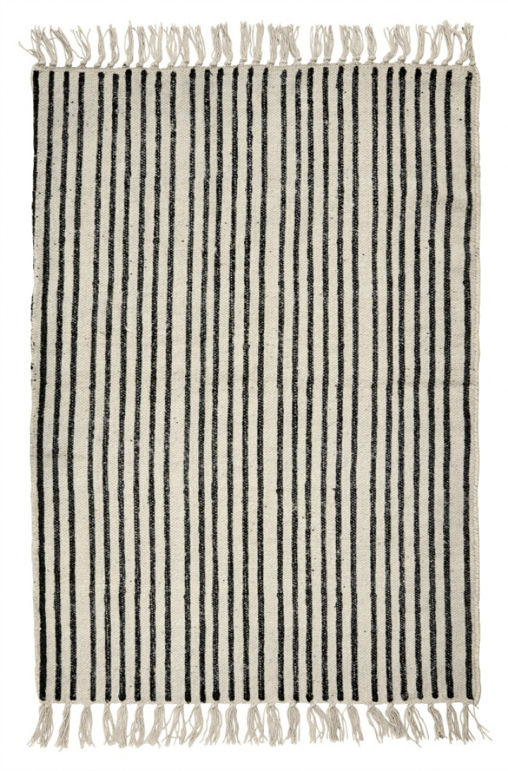 Teppich 'Stripes' XL - Naturwei / Schwarz