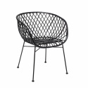 Loungesessel \'Kama\' - Schwarz/Rattan