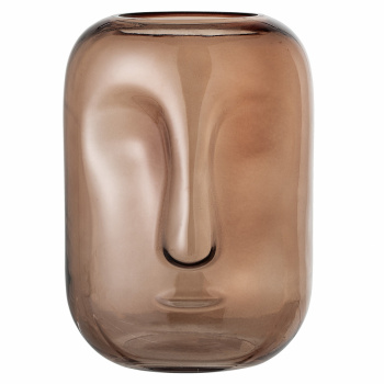 Vase - Gesicht Braun / Glas