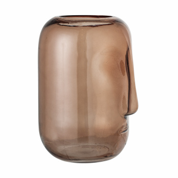 Vase - Gesicht Braun / Glas