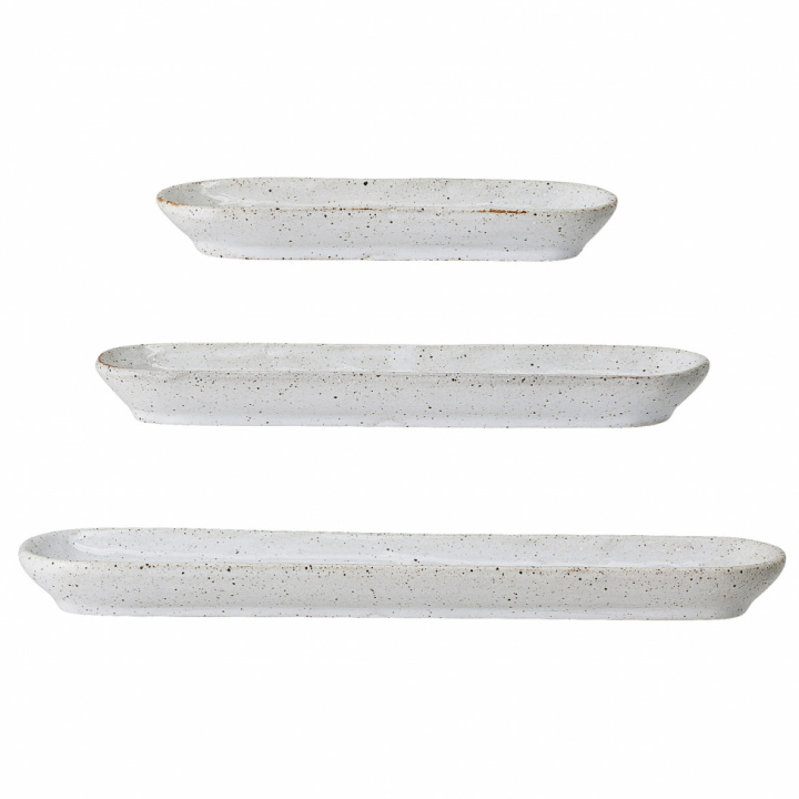 3-Pack Tray 'Tray' - Weiß/Steinzeug