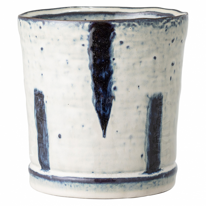 Topf 'Steinzeug' Ø 13 cm - Blau / Weiß