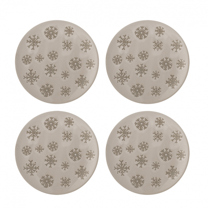 Teller \'Snowie\' 4er-Pack, Ø15,5 – Beige in der Gruppe Weinachten bei Reforma (82063325)