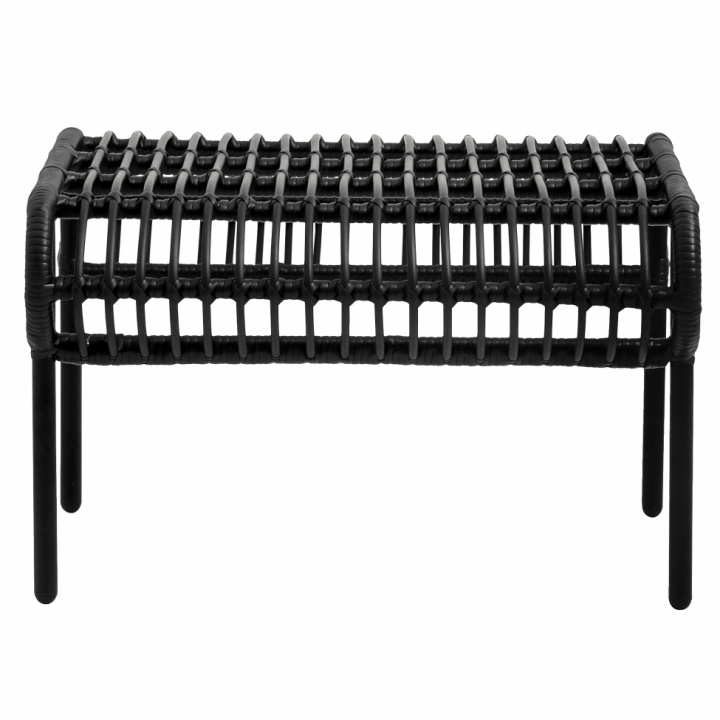 Gartenhocker - Schwarz / Bambus