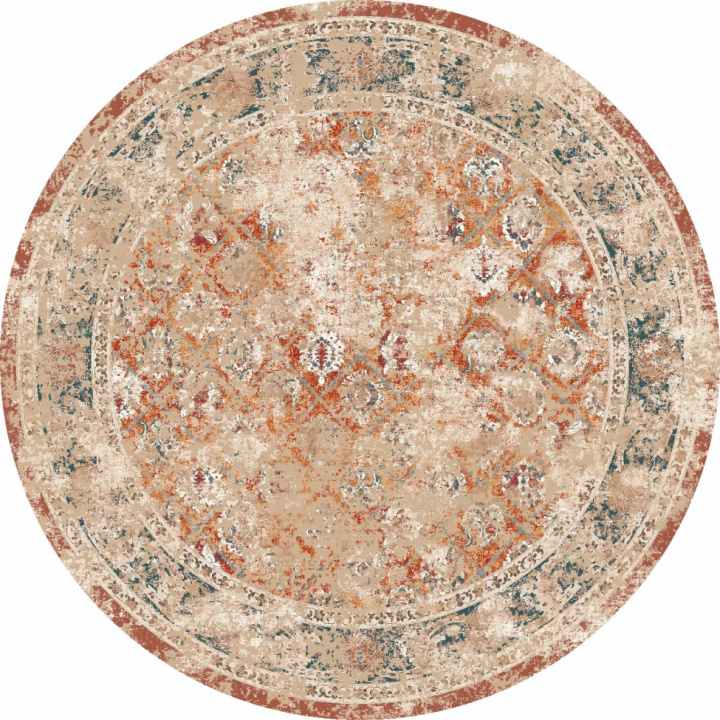 Runder Teppich \'Douz\' 120cm - Rot/Mehrfarbig in der Gruppe Einrichtung / Teppiche / Gewebte Teppiche bei Reforma (8683151049887)