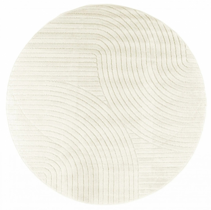 Runder Teppich \'Devon\' 120cm - Creme in der Gruppe Einrichtung / Teppiche / Gewebte Teppiche bei Reforma (8699329172745)