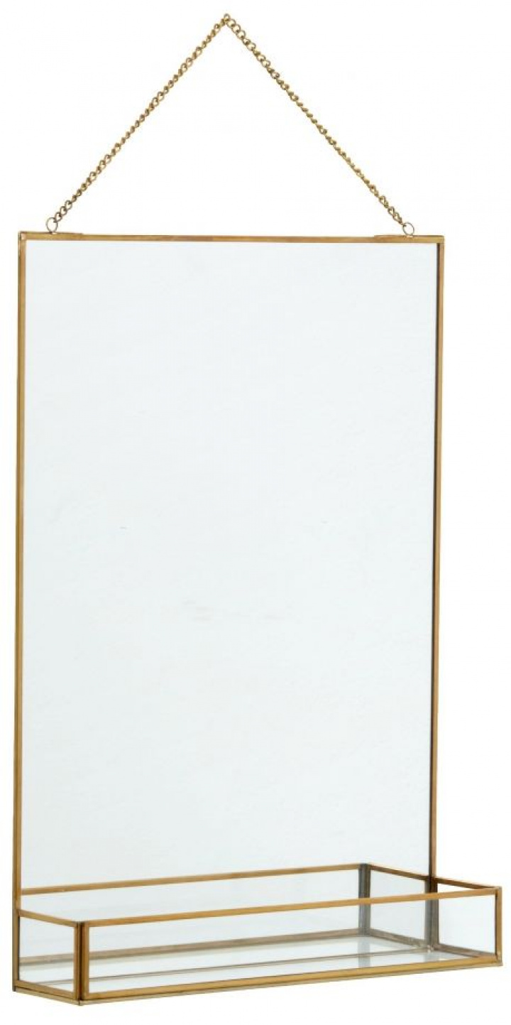 Spiegel mit Regal - Gold