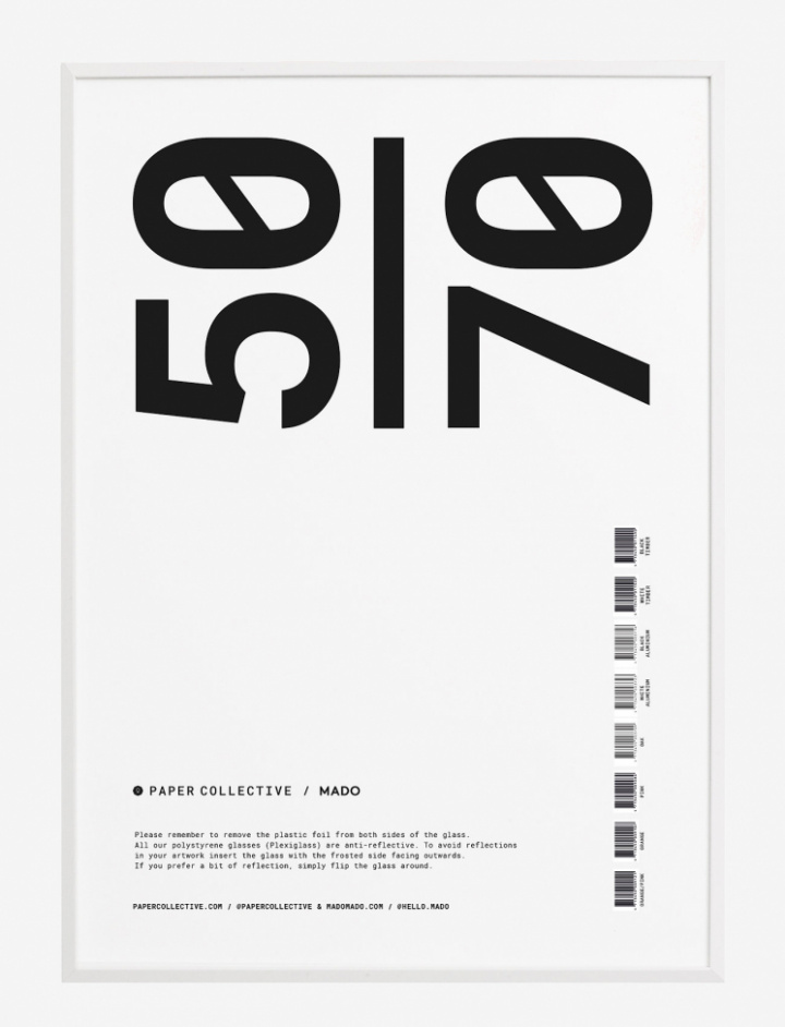 Plakatrahmen 'Rahmen Weiß Holzplexi' 50x70 - Vit