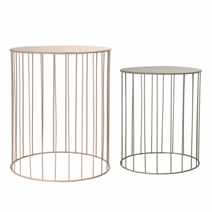 Couchtisch 2set 'Circular' - Pink / Grau - ByOn