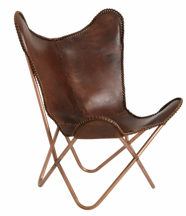 Schmetterlingssessel - Braunes Leder - Nordal