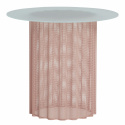 Beistelltisch - Glas/Metall/Rosa