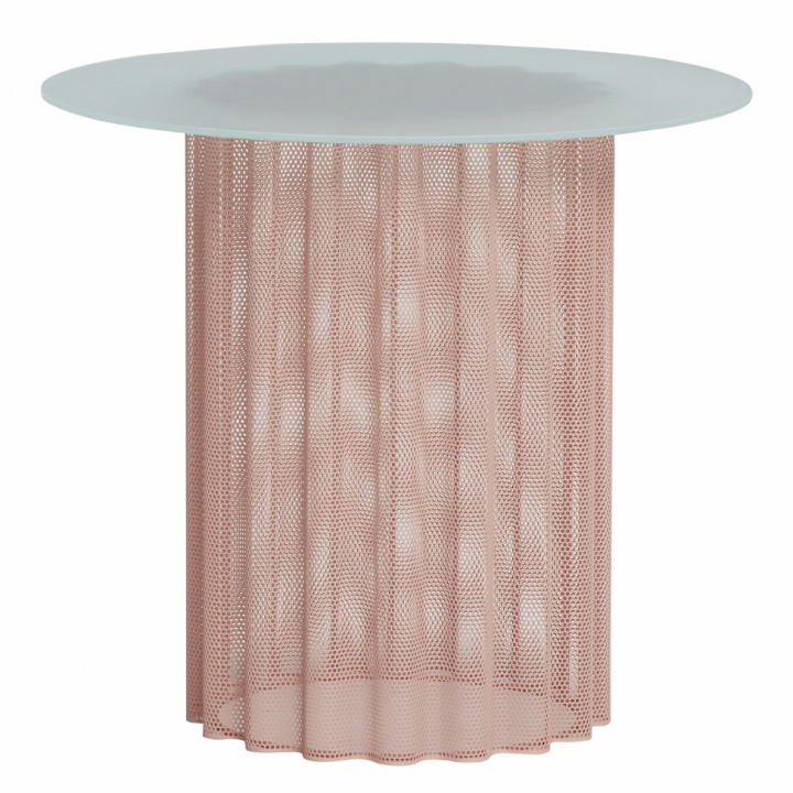 Beistelltisch - Glas / Metall / Pink