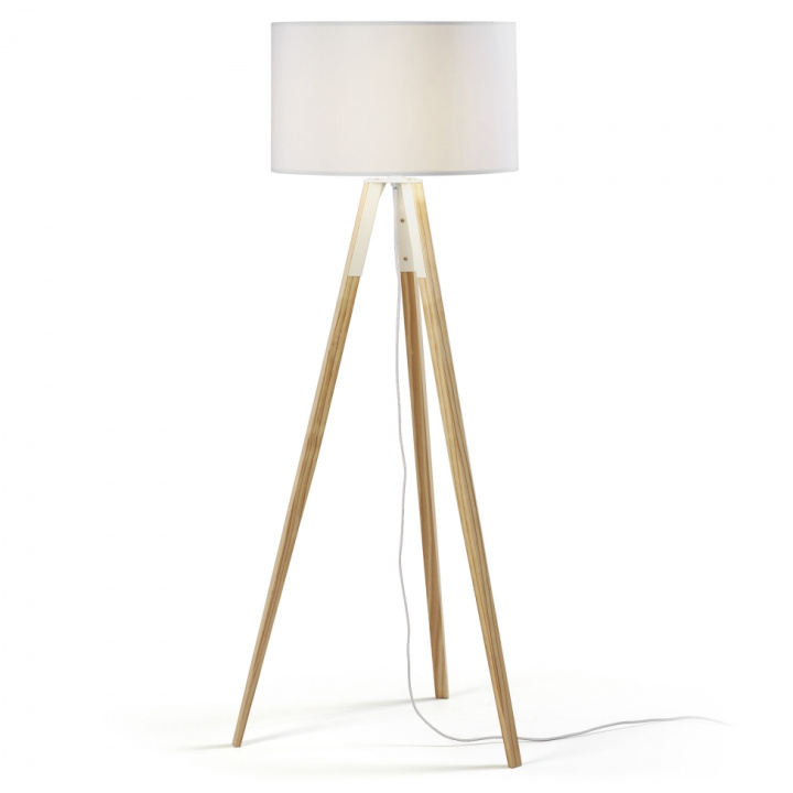 Stehlampe 'Uzagi' - Weiß/Braun