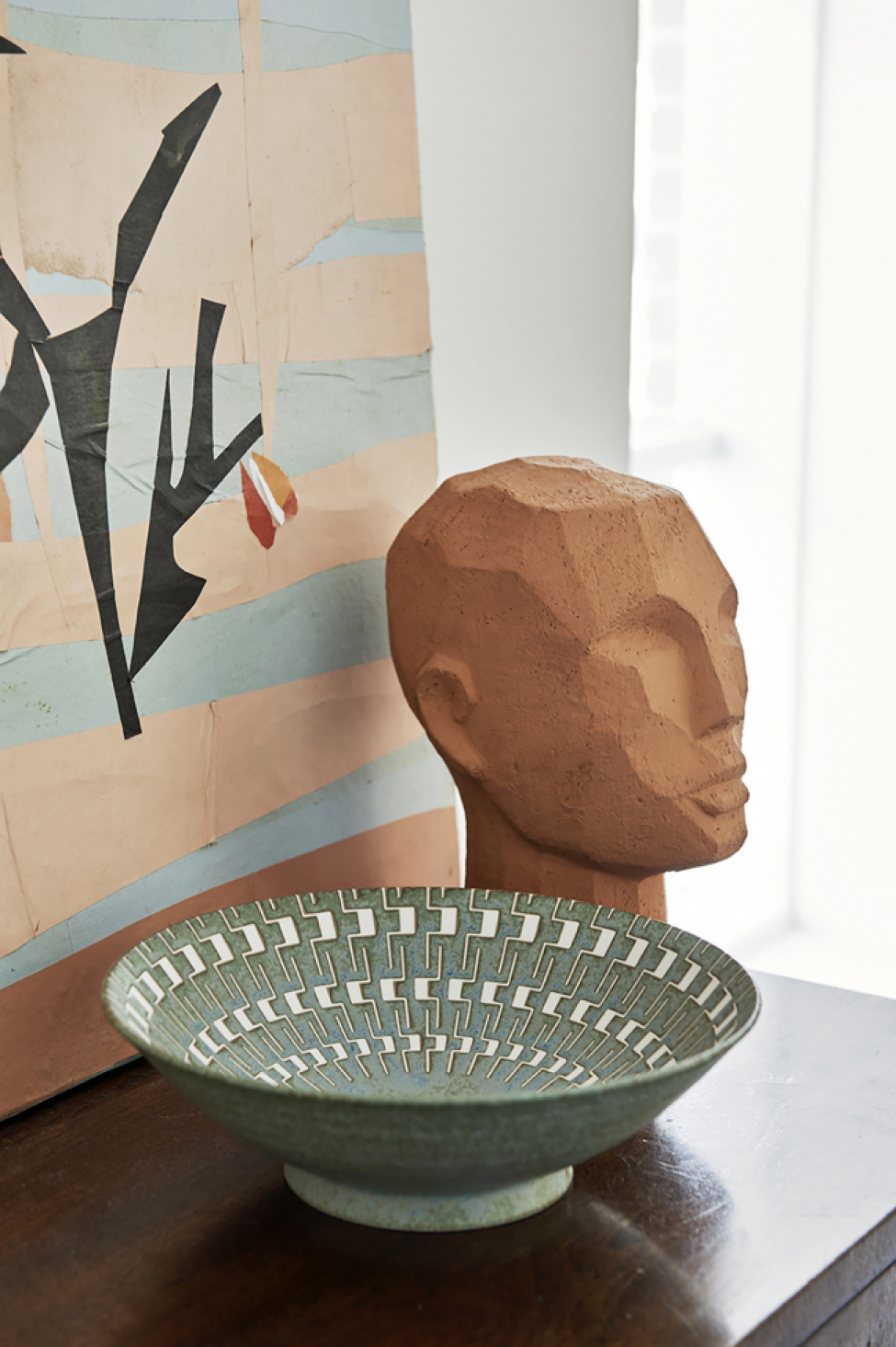 Skulptur 'Abstract Head' - Terrakotta