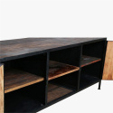 TV-Bank \'Factory\' - Schwarz / Holz