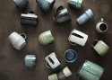 Tassen 6er Pack – Grün / Grau
