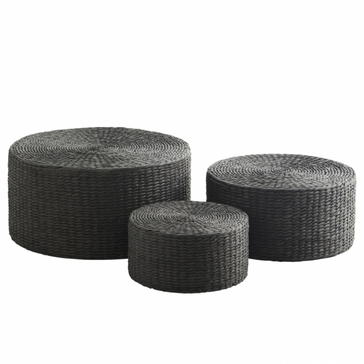 Puffs \'Rush\' 3er Set - Schwarz in der Gruppe Möbel / Sofas / Poufs und Fußhocker bei Reforma (EG19-294BL)