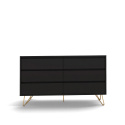 Kommode \'Elle\' 120x70 - Schwarz/Kupfer