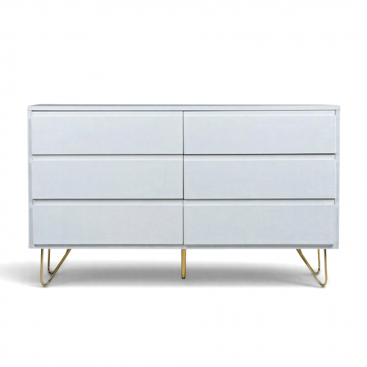 Kommode 'Elle' 120x70 - Weiß/Kupfer