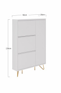 Schuhschrank \'Elle\' - Weiß/Kupfer