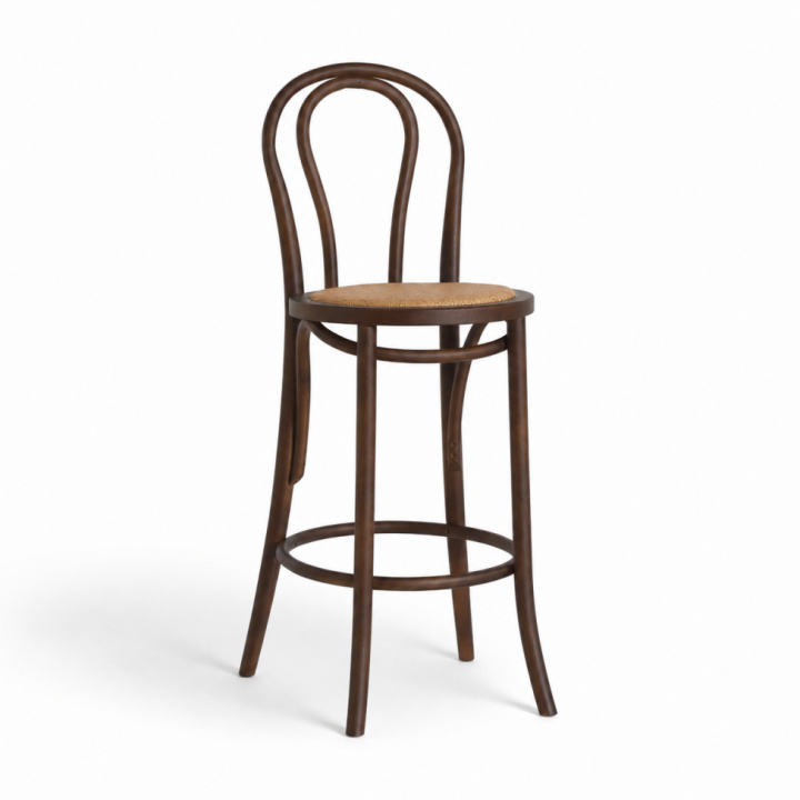 Stuhl \'Bistro\' – Braune Eiche/Beige in der Gruppe Möbel / Stühle und Polstermöbel / Barhocker & Barstühle bei Reforma (FCB19-walnut)