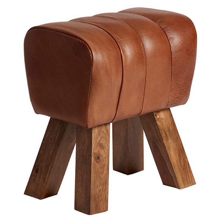 Hocker 'Lima' - Braun / Leder