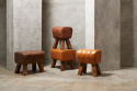 Hocker \'Lima\' - Braun / Leder