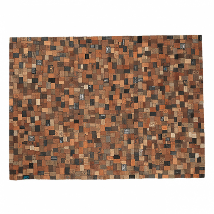 Teppich 'Orlando' - Recyceltes Leder Multi 240x280cm
