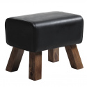 Hocker \'Valencia\' - Schwarz / Leder