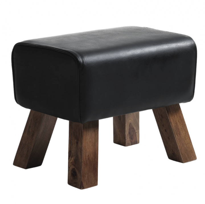Hocker \'Valencia\' - Schwarz / Leder in der Gruppe Möbel / Stühle und Polstermöbel / Hocker bei Reforma (FH 065 - B)