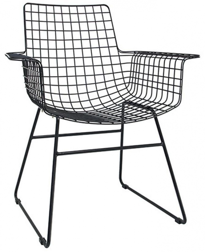 Stuhl 'Draht' - Armlehne / Schwarz