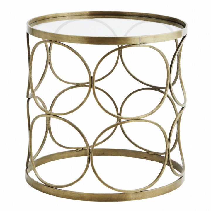 Runder Beistelltisch - Glas / Messing in der Gruppe Möbel / Tische / Couchtisch bei Reforma (H015CG)