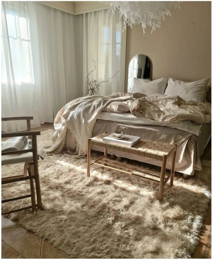Hochflor-Teppich \'Janjira\' - Offwhite in der Gruppe Teppiche / Kurzflor Teppiche bei Reforma (H100079)