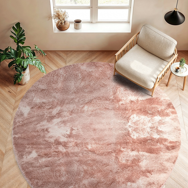 Runder Teppich \'Aranga Super Soft Fur\' - Rosa in der Gruppe Teppiche / Kurzflor Teppiche bei Reforma (H100138)