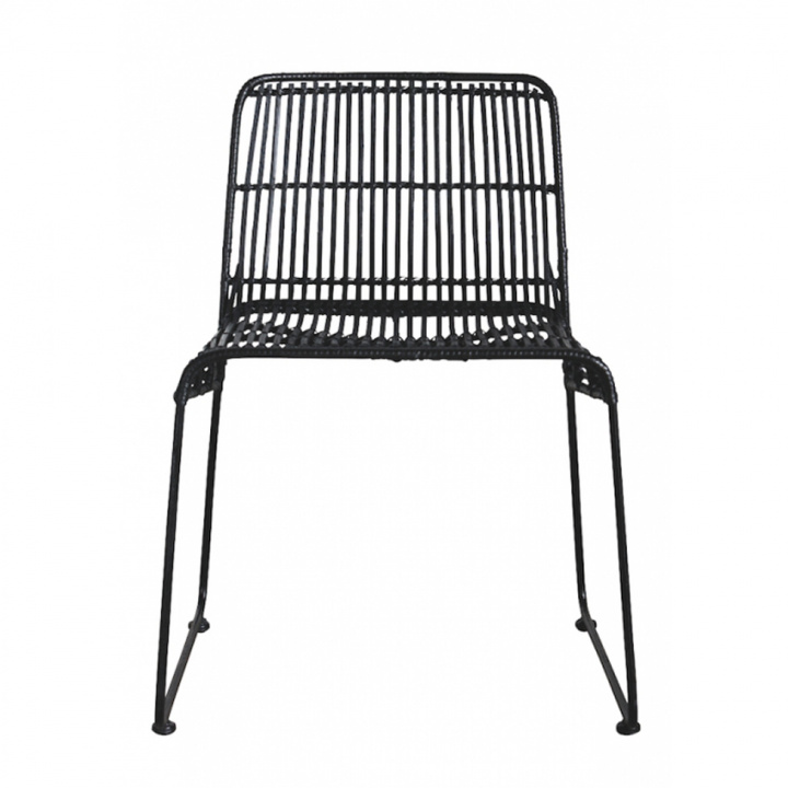 Rattanstuhl Retro - Schwarz