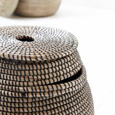 Aufbewahrungskörbe 2 Stück - Schwarz / Natur | Schubladen & Kör