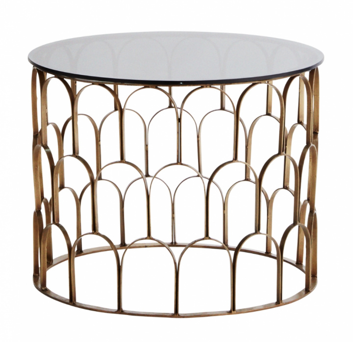 Couchtisch - Schwarzes Glas / Messing