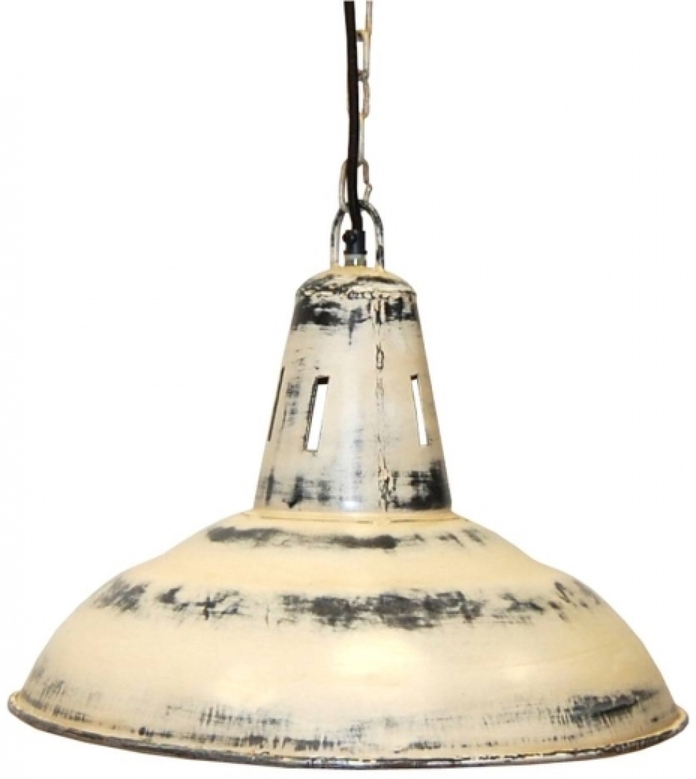 Industrielampe Vintage - weiß patiniert